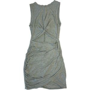 Blue Blush Light Green Gray Twist Front Ruched Bodycon Mini Dress Women's Small